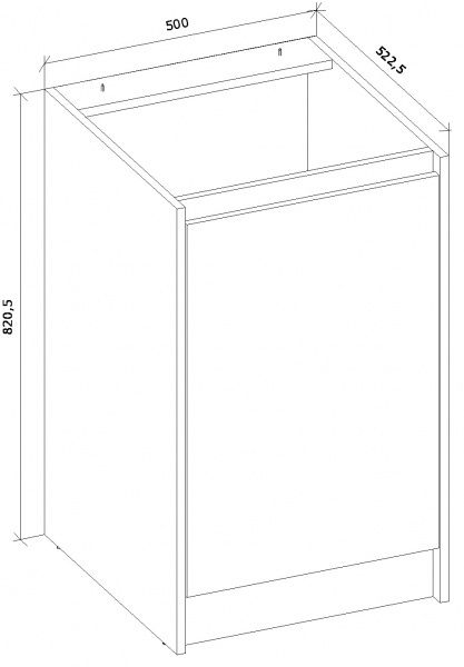 Тумба нижня МС Ідея Лофт Н 50/82/525 бетон Грейд