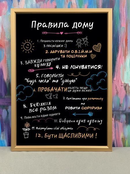 Картина Правила дому Posterclub