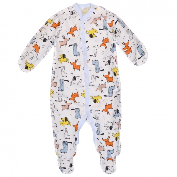 Комбинезон ясельный для мальчика Татошка р.74 белый с принтом 1502206всб 