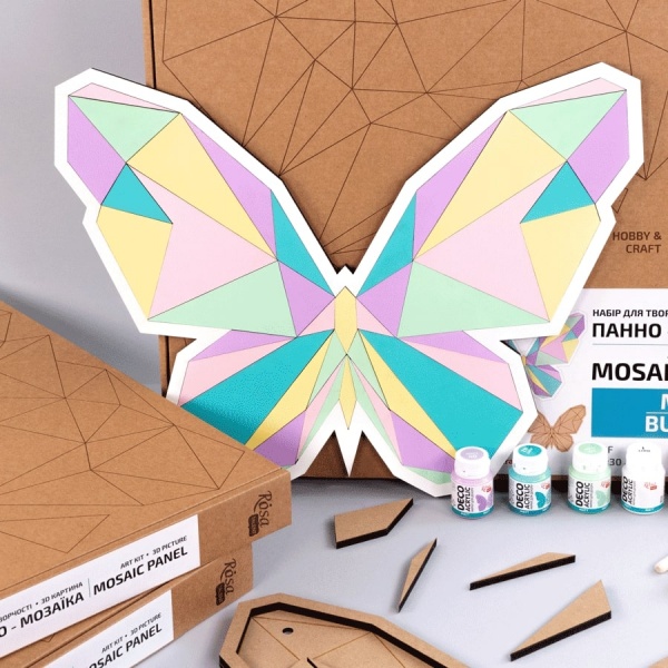 Панно-мозаїка 3D-картина Метелик 1 43х30 см Rosa Talent 
