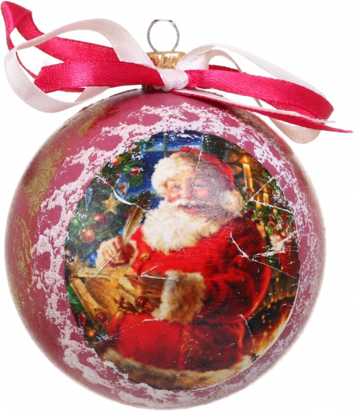 Шар новогодний Декупаж d 80 мм в ассортименте