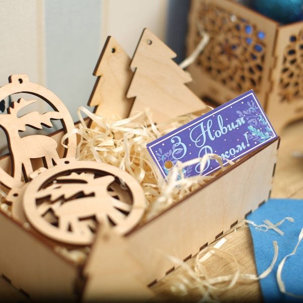 Набор фигурок из фанеры Новогодний 10 шт. Аплі-Краплі