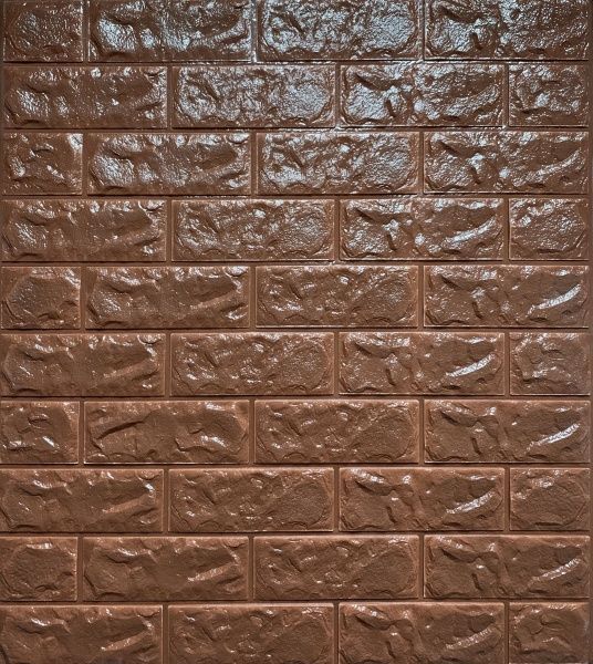 Декоративна наліпка 3D-панель цегла коричнева 770x700x8 мм