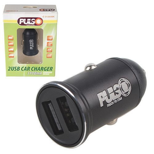 Автомобильное зарядное устройство PULSO C-31203BK 2USB 12/24V – 5V 3,1A
