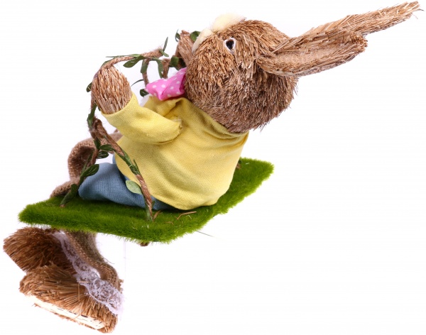 Декорация пасхальная Зайчик на качеле 50 см в ассортименте (Epi-LX19456-57)