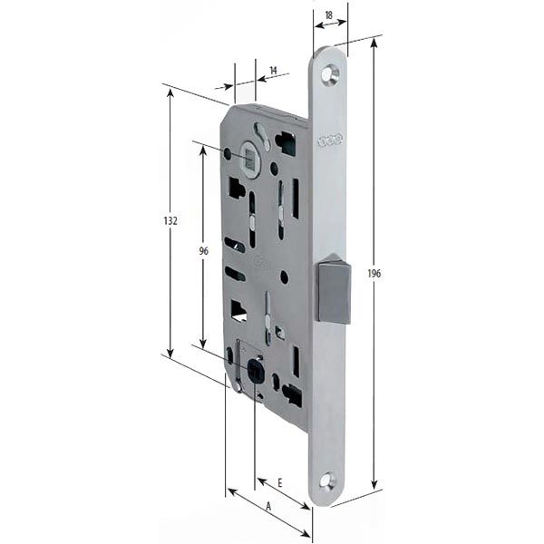 Дверний замок міжкімнатний AGB B011025012 Mediana Evolution PZ96 антична латунь