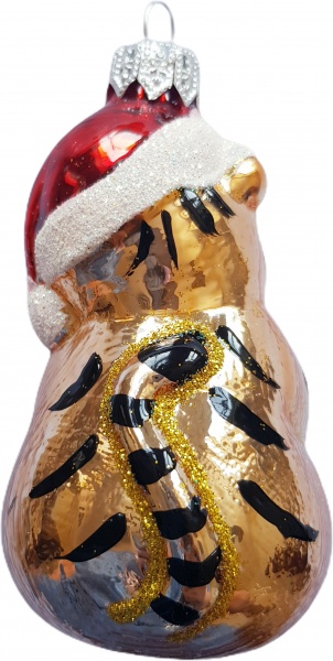 Ялинкова іграшка Тигрик з подарком оранжевий 9,4 см 1180M