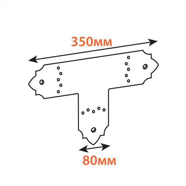 Кутник декоративний Kolchuga T-подібний 350x80x80 мм 2 мм