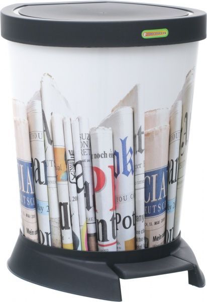 Ведро для мусора Алеана Газета 10 л разноцветный принт 124067