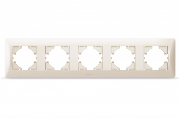 Рамка пятиместная Videx Binera горизонтальная кремовый VF-BNFR5H-CR