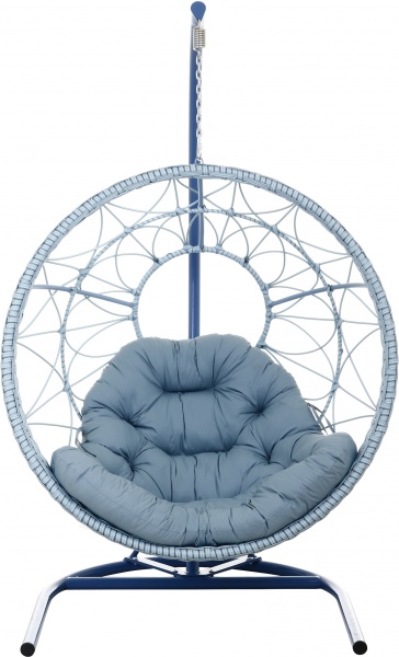 Кресло-кокон Сфера Люкс трио плетение орегон голубой