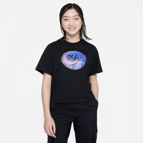 Футболка Nike G NSW TEE BOXY CARNIVAL FD0938-010 р.M чорний