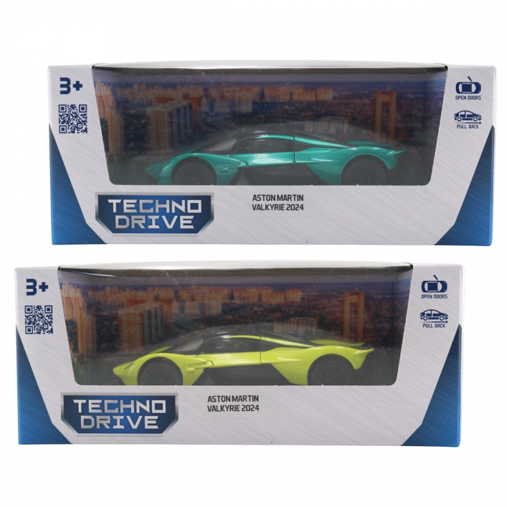 Автомодель TechnoDrive 1:39 Aston Martin Valkyrie green/yellow 250951