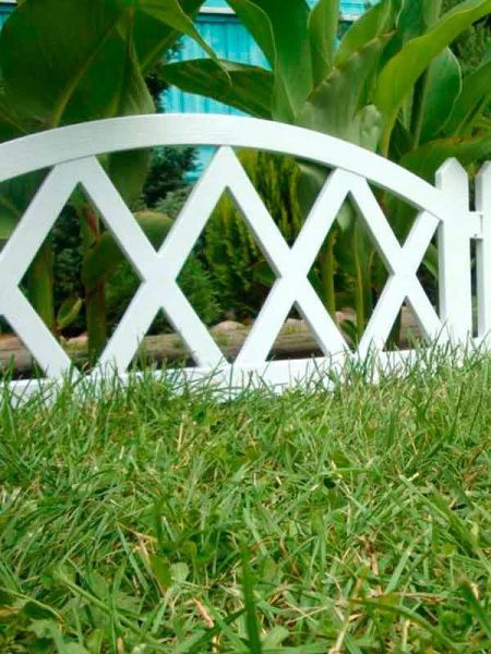 Декоративное ограждение для клумб Modern №4 5 секций белый