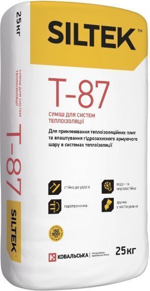 Суміш для приклеювання та армування Siltek T-87 25 кг
