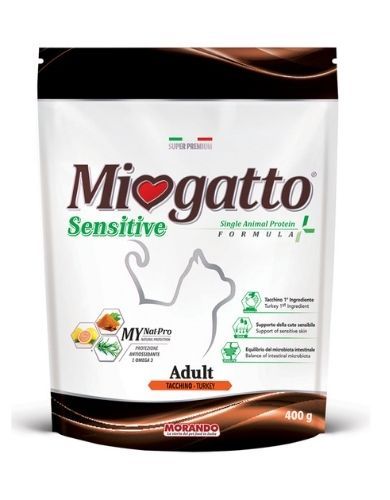 Корм сухий Morando MioGatto Sensitive (монопротеїновий) для котів, індичка 400 г