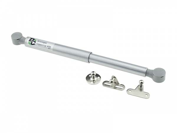 Амортизатор газовый для ДСП 60N в капсуле 3 крепеж серый ПремиумЛайн DC 