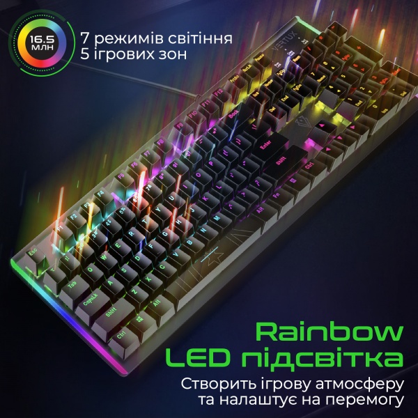 Клавіатура ігрова Vertux (comando.black) black 