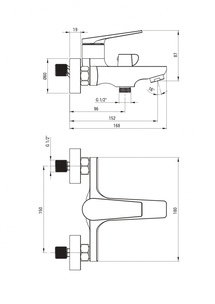 Смеситель для ванны/душа Deante Ivo BLI 010M