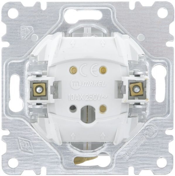 Механизм выключателя двухклавишный Makel Karea без подсветки 10 А 220В белый