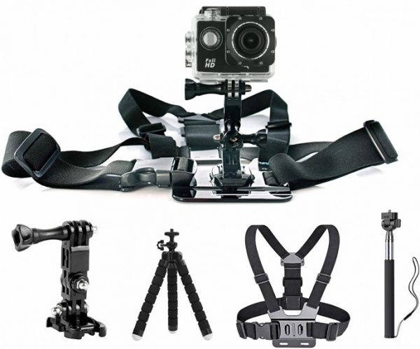 Экшен-камера AIRON SIMPLE FULL HD 30 в 1 с аксессуарами black (69477915500061) 
