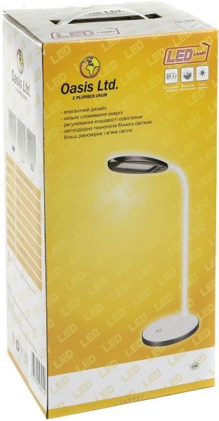 Настольная лампа офисная OASIS светодиодная 6 Вт белый GD-504 white 