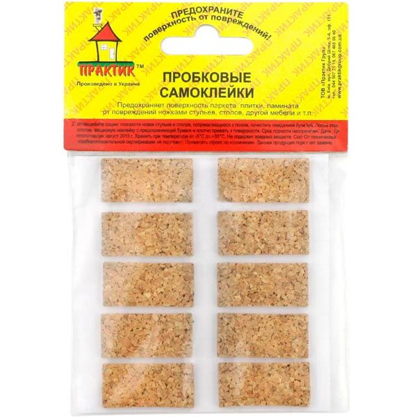 Самоклейка пробковая 18х36 мм 10 шт
