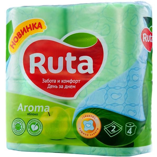 Бумага туалетная Ruta Aroma зеленая 4 шт