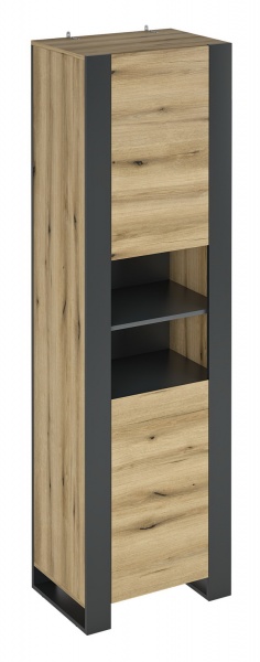 Шкаф-пенал Грейд Combo 596х2000х421 мм графит серый / дуб эвок прибрежный 