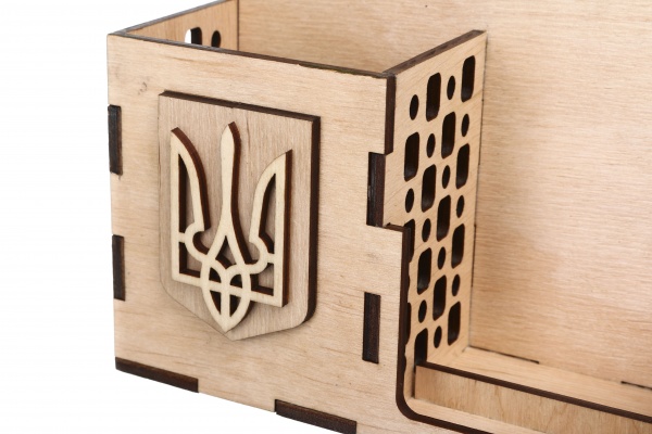 Органайзер настольный Моя страна 27,2x16,4x10,2 см с подставкой для телефона дерево Nice goods