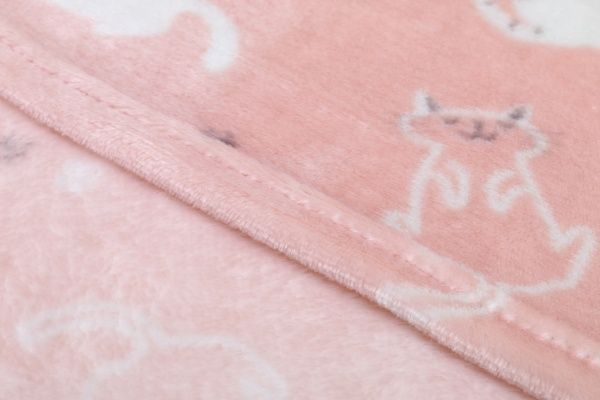 Плед Flannel Happy cats 150x200 см рожевий із принтом La Nuit 
