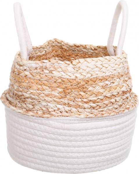 Кошик плетений маленький 23х18 см білий