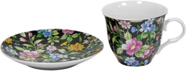 Чашка с блюдцем Цветы полевые 220 мл 21-245-021 Оселя