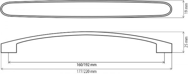 Мебельная ручка DUU 71 G5 192 мм матовый никель DC 66528