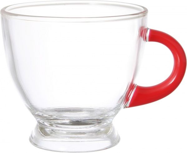 Чашка 230 мл с красным блюдцем Glasmark
