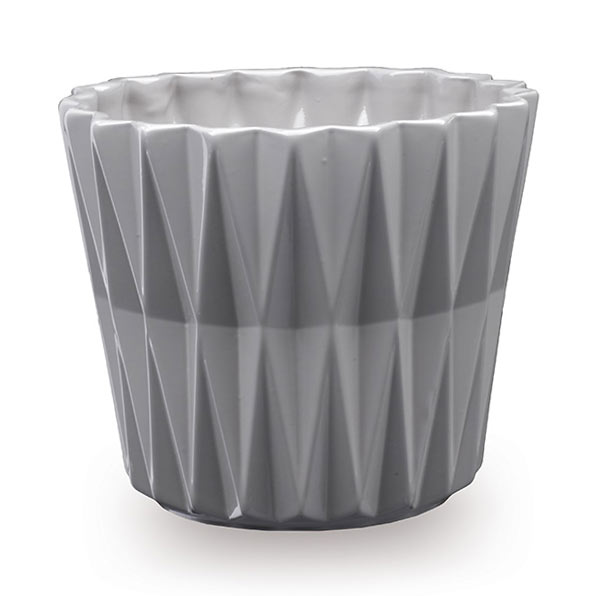 Кашпо керамічне Santino Geometric фігурний 1,5 л сірий (O-34-12-J-22-00) 