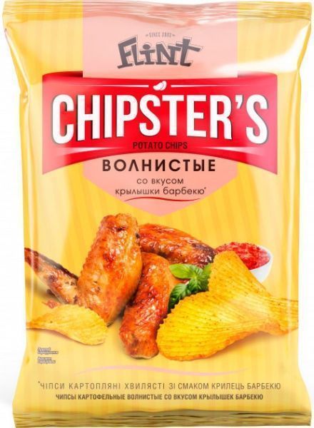 Чипси CHIPSTER'S хвилясті зі смаком Крильцiв барбекю 70 г 