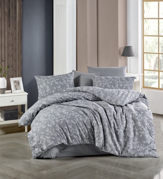 Комплект постельного белья Bamboo 2 ранфорс 144 TC серый 