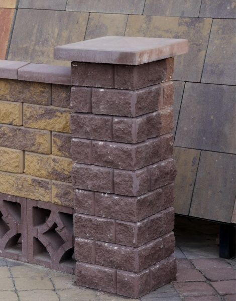 Блок Золотой Мандарин декоративный для столба 300х300х100 мм персиковый