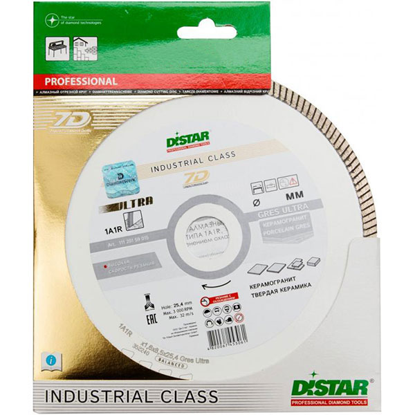 Диск алмазний відрізний DISTAR 1A1R Gres Ultra  250x1,6x25,4 керамограніт RP25T