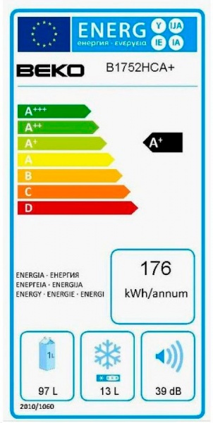 Встраиваемый холодильник Beko B 1752 HCA+