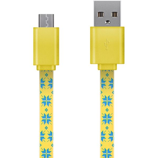 Кабель Luxe Cube Flat USB to micro USB Ukraine yellow