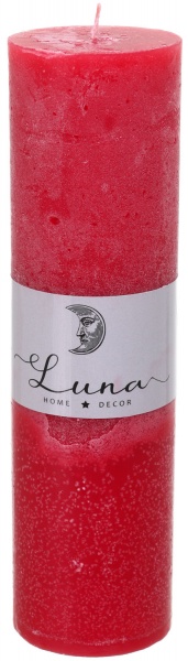 Свічка Рустік циліндр червоний Cardinal C5520-200 Luna