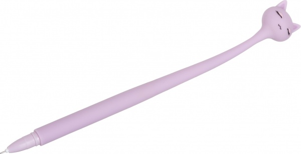 Ручка гелевая фиолетовая Киса чернило синее 