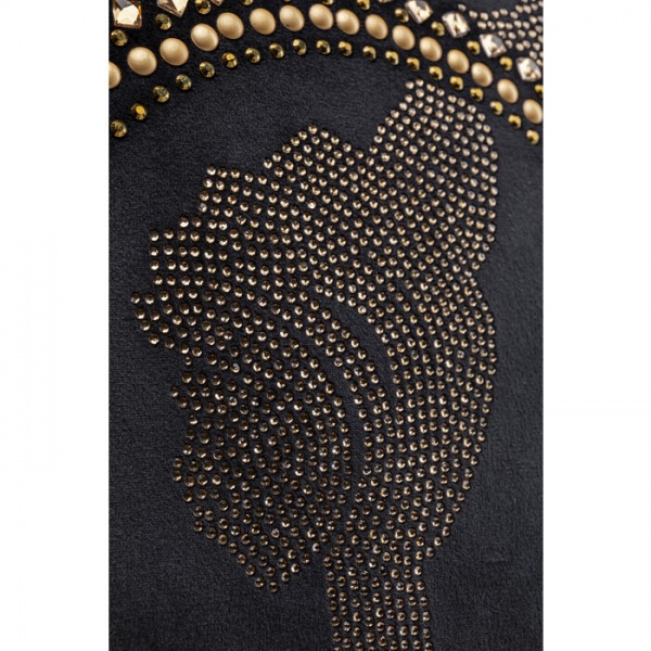 Подушка Бриллиантовый медальон 45x45 см черный KARE Design 