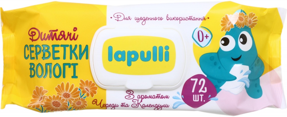 Влажные салфетки LAPULLI Череда и календула 72 шт.