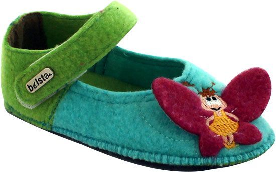Капці дитячі БЕЛСТА Войлок Метелик р.25 блакитнийзелений БПД-2 