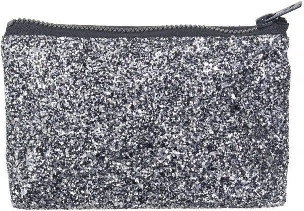 Косметичка блестящая 10х4х18 см серебристый 