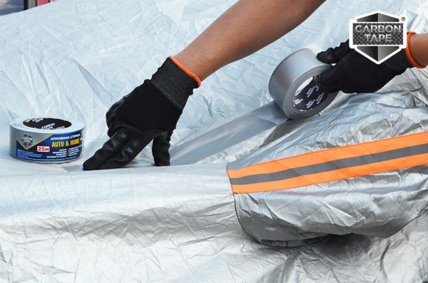 Армированная лента CARBON TAPE универсальная Auto&Home 48x25 м серый