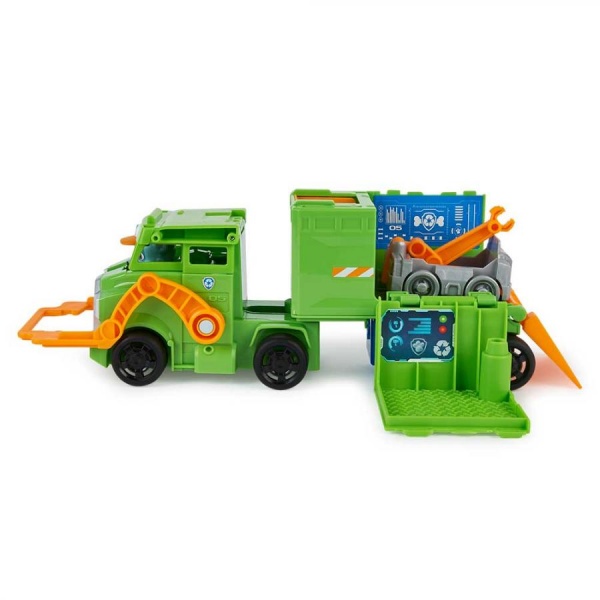 Игрушка Spin Master Щенячий патруль Большой спасательный автомобиль-трансформер с водителем Рокки (Большие грузовики) 1:12 SM17776/6295